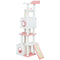 65 Inch Cat Tree with 2 Doors Condos, Plush Top Perch, Hammock, Sisal Scratching Posts, 4 Pompoms, Ramp, White