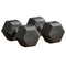 Soozier 2 x 50lbs Rubber Dumbbells Weight Set, Dumbbell Hand Weight for Body Fitness Training, Home Office Gym, Black