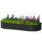 7' x 3' x 1' Large Outdoor Planter Box, Galvanized Raised Garden Bed with Metal Plant Stake, Black