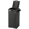29 Gallon Outdoor Garbage Bin with Dual Lid, Plastic Outdoor Waste Trash Can with Side Holder and Drip Tray, Black