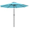 10' x 8' Round Market Umbrella, Patio Umbrella, Outdoor Parasol with Crank Handle, Tilt, Sky Blue