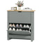 Shoe Storage Cabinet with 2 Flip Drawers and Adjustable Shelves for 12 Pairs of Shoes, Light Grey