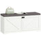 Shoe Storage Bench with Padded Seat, Entryway Bench Holds up to 352 lb, Shoe Organizer, 8 Pairs, White Wood Grain