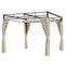 10' x 10' Outdoor Gazebo, Retractable Pergola Canopy with Curtains, UPF30+ Free Standing Metal Pergola Kit, Beige