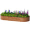 7' x 3' x 1' Large Outdoor Planter Box, Galvanized Raised Garden Bed with Metal Plant Stake, Brown