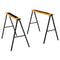 2PCS Saw Horse Twin Pack Folding Workbench Metal Trestle Stands with Non-slip EVA Surface Orange
