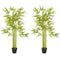 4FT Artificial Bamboo Tree Set of 2, Faux Decorative Plant in Nursery Pot for Indoor Decor