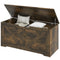 39.4 Inches Storage Chest, Storage Trunk with 2 Safety Hinges for Living Room, Brown Wood Grain