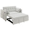 3‑in‑1 Convertible Sofa Bed, Pull Out Sleeper Sofa with USB Charging, Adjustable Backrest, Side Pockets, Beige