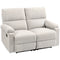2 Seater Reclining Sofa, Loveseat Recliner Sofa with Footrest and Split Backrest, for Home Theater, Living Room, Cream White