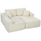2-in-1 Modular Sectional Sofa, Boneless L Shaped Couch Sofa Bed, Cream White