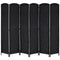 6ft Folding Room Divider, 6 Panel Wall Partition with Wooden Frame for Bedroom, Home Office, Black