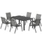 7 Pieces Outdoor Dining Set for 6, Patio Furniture Set with Rectangular Patio Table and Stackable Chairs, Light Grey