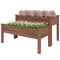 2 Tiers Raised Garden Bed, Wooden Elevated Planter Box with Legs, Gardening Planting Bed, Carbonised