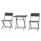 3-Piece Outdoor Folding Rattan Bistro Set, Mixed Brown