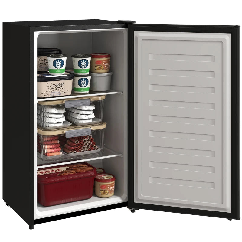2.1 Cu. Ft. Mini Freezer, Compact Upright Freezer with Reversible Door, Removable Shelf, Adjustable Temperature, Silver
