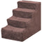 4-Step Dog Ramp for Sofa, Bed, and Couch, with Removable Cover, Brown