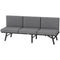 3-in-1 3-Seater Outdoor Sofa, Lounge Chair with 5-Position Adjustable Back, Patio Loveseat with Folding Table, Grey