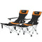 Set of 2 Reclining Camping Chair with Foot Rest, Folding Camping Chair w/ Headrest, Cup Holder, Storage Bag, Orange