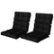 2-Piece Back Seat Cushion Replacement, Outdoor Patio Chair Cushions Set with Ties, Button Tufted, Black