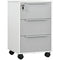 3 Drawer File Cabinet with Wheels, Vertical Filing Cabinet with Lock, Grey