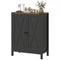 Shoe Cabinet with Barn Doors, Farmhouse Shoe Storage Cabinet with Adjustable Shelves, Holds up to 15 Pairs, Black