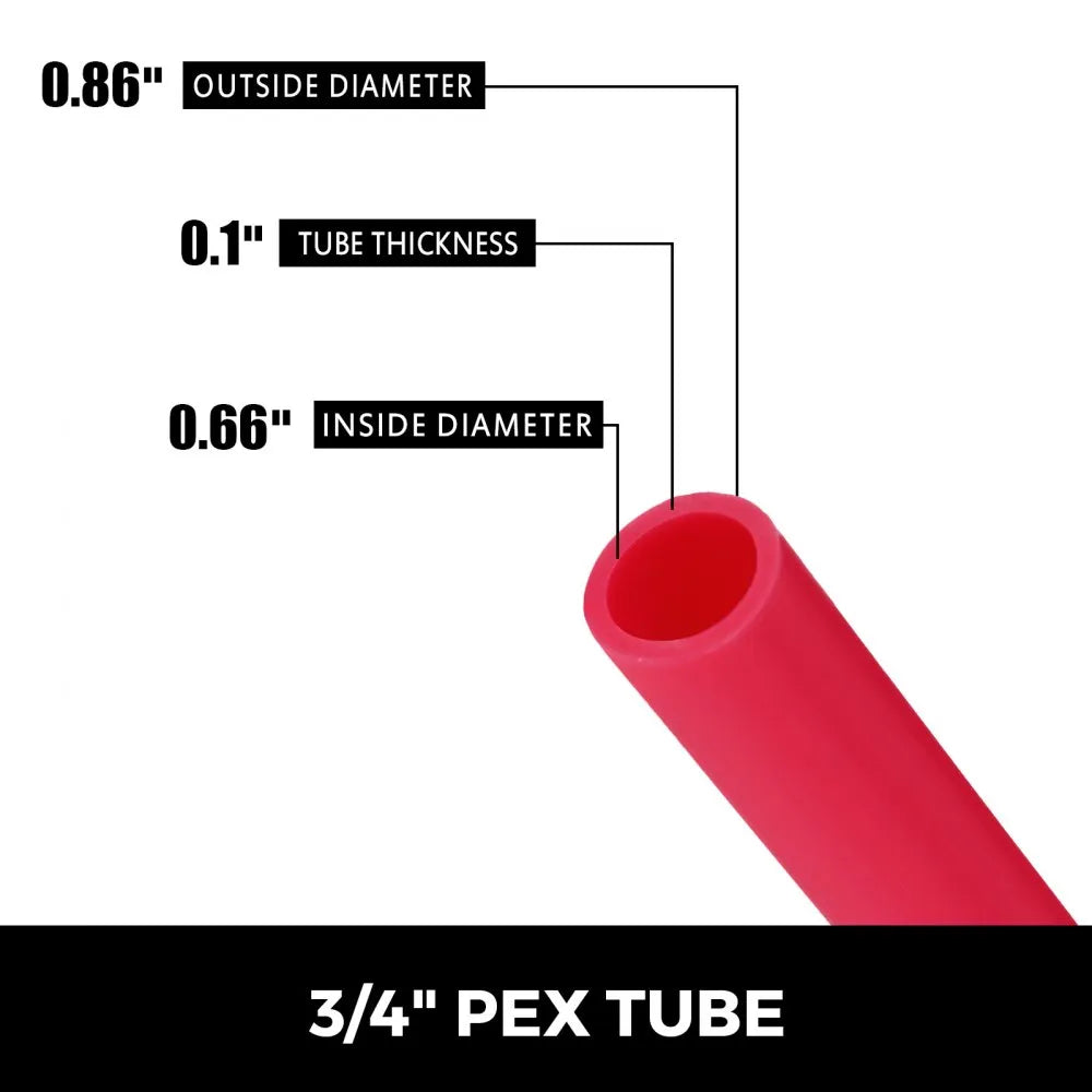 VEVOR 3/4" X 500Ft PEX Tubing Oxygen Barrier O2 EVOH Pex-B Red Hydronic Radiant Floor Heat Heating System Pex Pipe Pex Tube (3/4" O2-Barrier, 500Ft/Red)