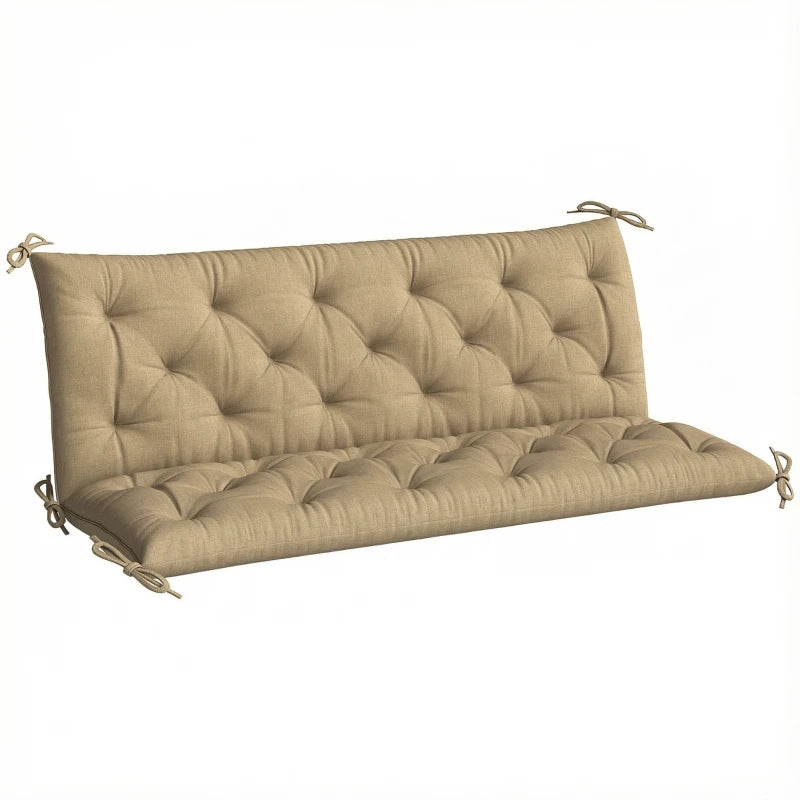 3-Seater Outdoor Bench Swing Chair Replacement Cushions for Patio Garden, Beige