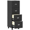 4 Drawer File Cabinet with Lock, Office Filing Cabinet, A4 Letter Size, Hanging File Folders, Black