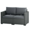 2 Seater Outdoor Couch Patio Sofa with Deep Seat, Cushions, Wide Armrests for Garden, Balcony, Porch, Dark Grey
