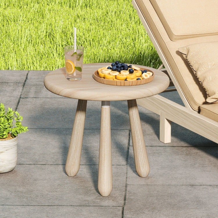 18 Inch Outdoor Mahogany Wood Side Table with Thickened Board