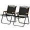 Set of 2 Camping Chair, Lightweight Folding Chair, Portable Armchairs, Excellent for Festivals, Fishing, Black