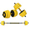 Soozier Dumbbell & Barbell Adjustable Set 55lbs Plate Bar Clamp Rod for Strength Training, Full Body Workout, Muscle Building Home Gym Sports Area Exercise Ergonomic