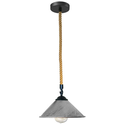 Cone shape Brushed Silver Hemp Rope Lamps~1090 
