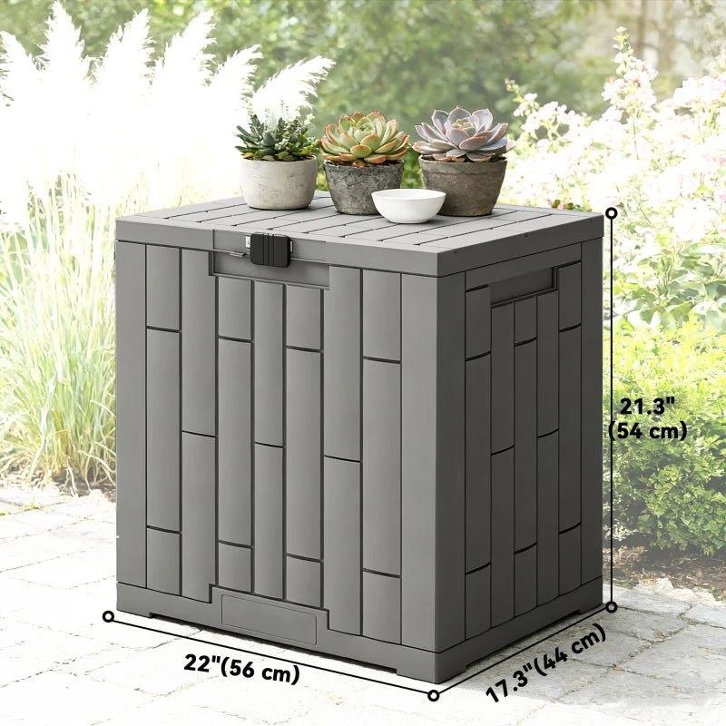 30 Gallon Resin Deck Box, Lockable Outdoor Storage Box, Splash-Resistant & UV Resistant Patio Storage Container