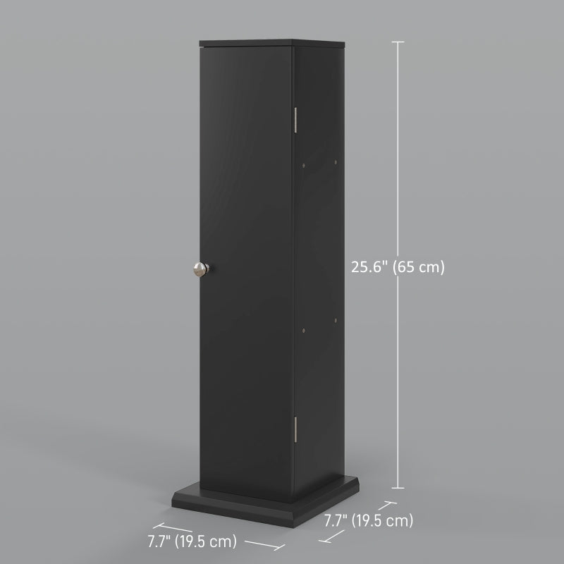 Small Toilet Paper Cabinet, Bathroom Corner Cabinet with Doors and Shelves for Paper Shampoo, Black
