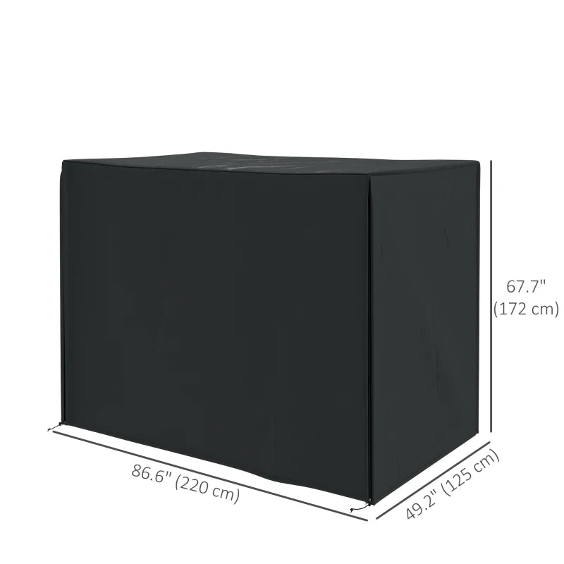 3 Seater Garden Swing Cover, Waterproof 420D Outdoor Swing Bench Cover with Zip, Windproof and Anti-UV, Black