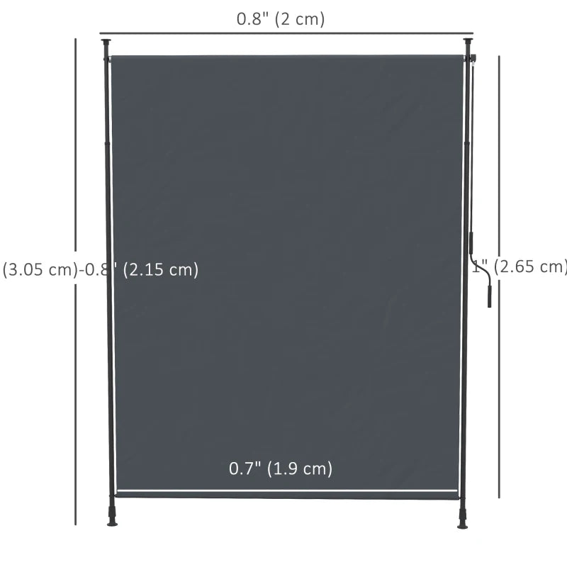 7' x 10' Retractable Patio Awning, Manual Outdoor Privacy Screen with UPF40+ & Water-Resistant Fabric, Grey