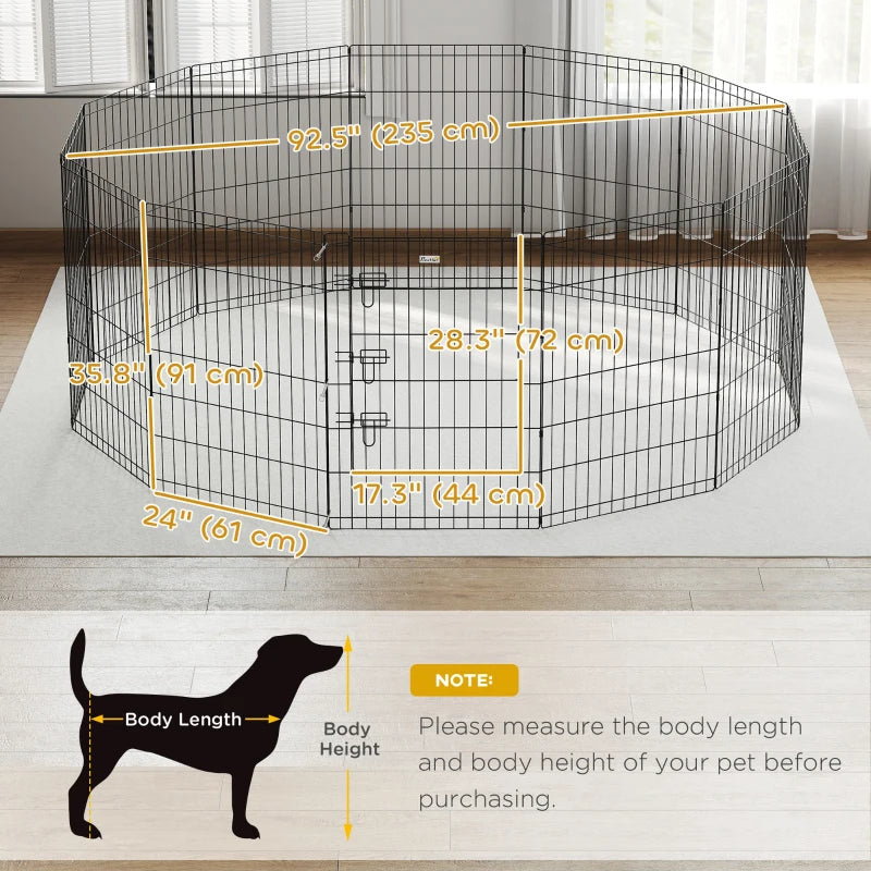 36inch Foldable Metal Exercise Pet Playpen Yard Dog Puppy Kennel Cage 12 Panels