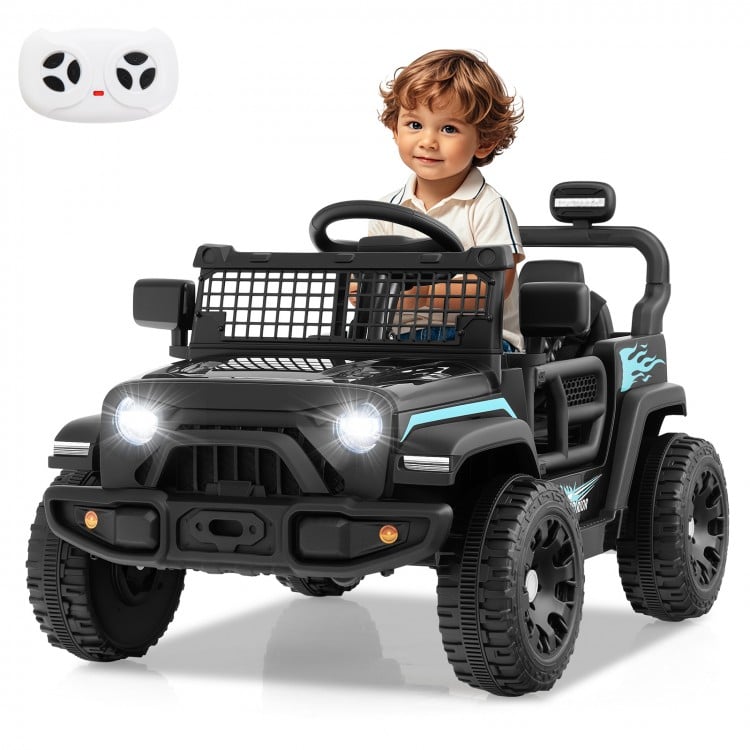 12V Kids Ride on Truck Car Battery Powered Electric Vehicle-Black