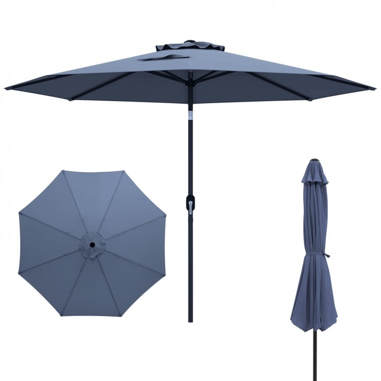 10 Feet Outdoor Patio Umbrella with Tilt Adjustment and Crank-Navy