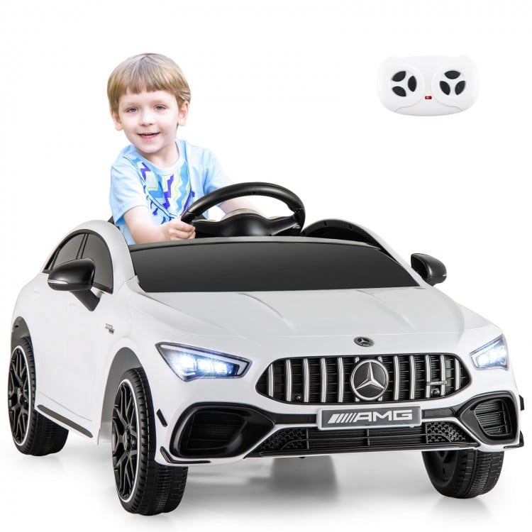 12V Kids Ride on Car Mercedes-Benz AMG CLA 45 with Remote-White