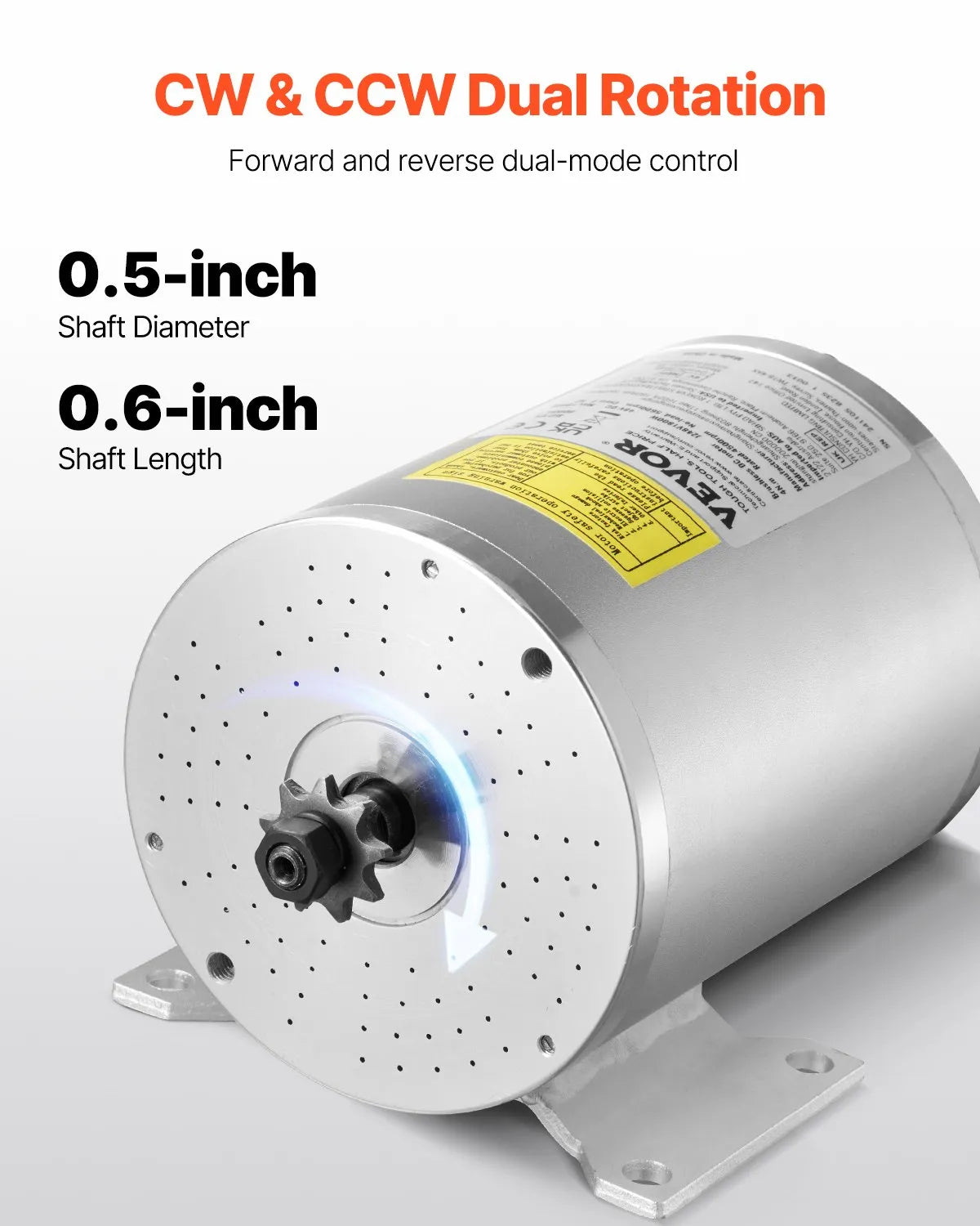 VEVOR 1800W Electric Brushless DC Motor Kit 48V 4500rpm Motor with Controller