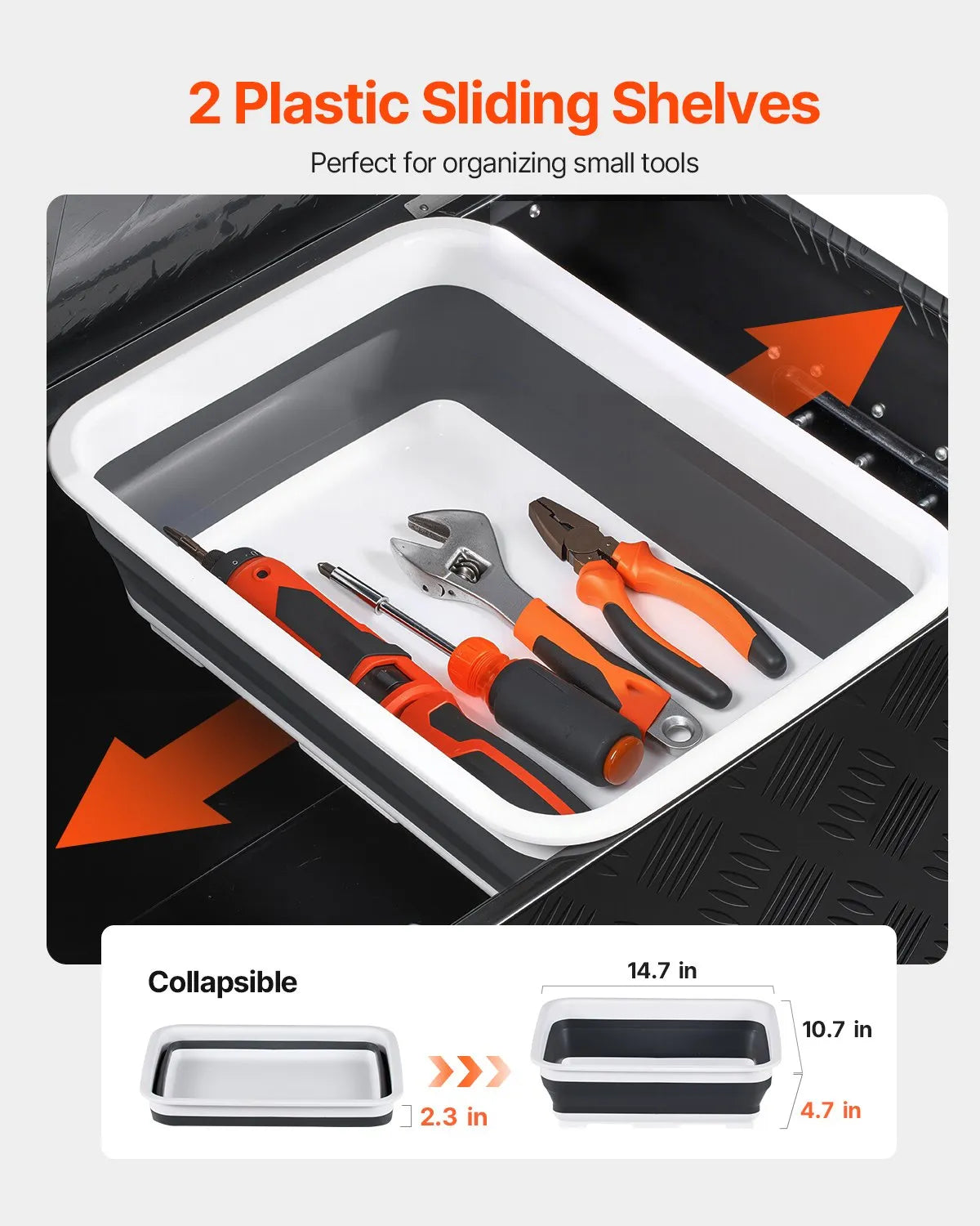 VEVOR 35.4"x14.6"x14.6" Heavy Duty Aluminum Truck Bed Tool Box for Pickup Black