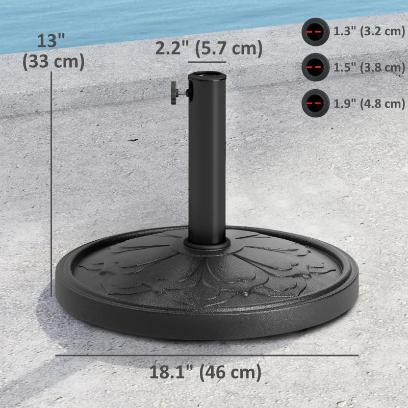 26 lbs Resin Round Patio Umbrella Base, Umbrella Stand Base, Outdoor Umbrella Stand for Outdoor, Lawn, Poolside