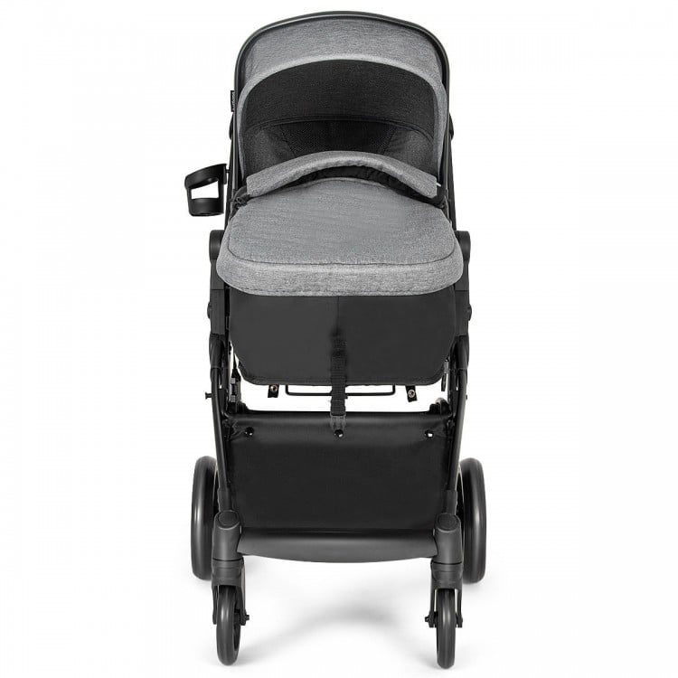 2 in 1 Foldable Pushchair Newborn Infant Baby Stroller-Gray