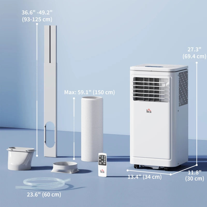 Small Portable AC 8000 BTU, Dehumidifier, Remote Control, 24-Hour Timer, Window Mount Kit for Bedroom, Cream