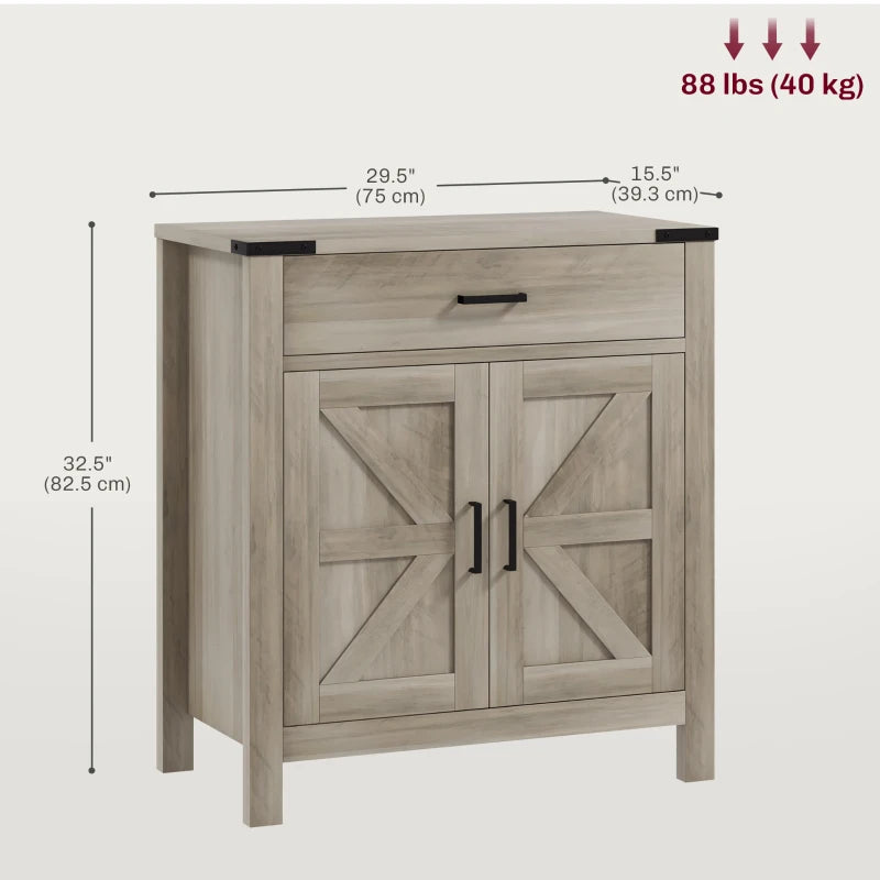 Sideboard Buffet Cabinet, Farmhouse Kitchen Storage Cabinet w/ Drawer and Shelf for Living Room, Entryway