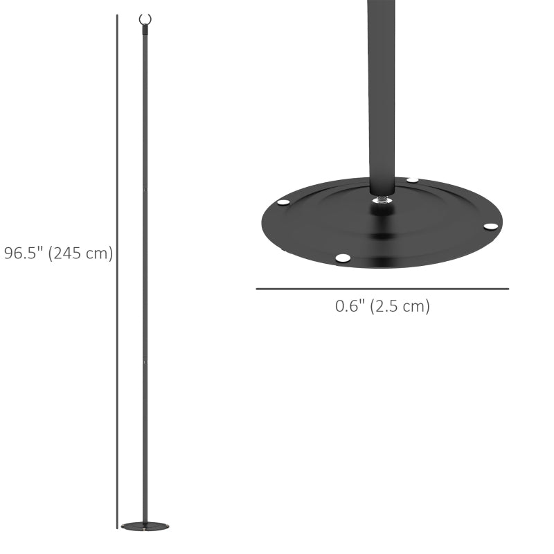 4 Pack of 8' String Light Poles, Steel Hanging Lighting Stand for Patio, Backyard, Deck, Wedding, Party, Black