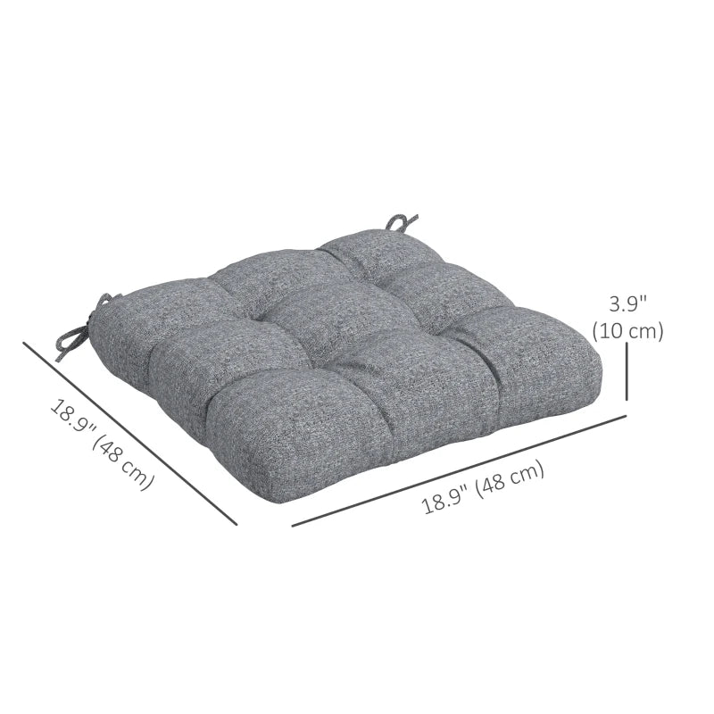 4-Piece Seat Cushion Pillows Replacement, Patio Chair Cushions Set with Ties for Indoor Outdoor
